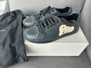 Palm Angels Teddy Bear Leather Low-top Sneakers - Size 43 - New with Box - Black - Picture 1 of 6