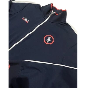 Ralph Lauren Jacket Mens XL Blue Polo Sport Performance Track Big Pony Red - Picture 1 of 7