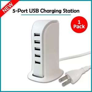B2G1 40W 5-Port USB Charging Station Charger for Motorola Moto G35/Moto G45/ G55 - Picture 1 of 4