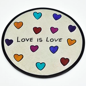 Handwerk Wohnwagen handgefertigte Kisii Speckstein ""Liebe ist Liebe"" runde dekorative Platte - Bild 1 von 3
