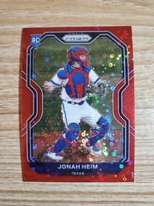 Jonah Heim 2021 Panini Prizm Red Donut Parallel RC #143 Texas Rangers 70/99