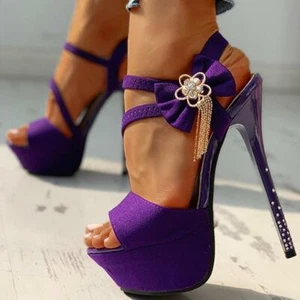 Sexy Women Rhinestone Buckle High Heels Stiletto Platform Sandals Party Shoes - Picture 1 of 15