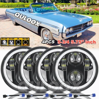 4PCS 5 3/4" 5.75inch LED Headlights HI/LO For Oldsmobile 442 98 F85 Cutlass - Image 1 of 4