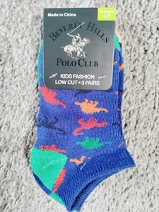 Beverly Hills Polo Club Kids Fashion Low Cut 3 Pairs Socks Shoe Size 1-7 - Picture 1 of 1