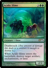 MTG-1x-Heavy Play, English-Acidic Slime - Foil FNM 2012-FNM Promos