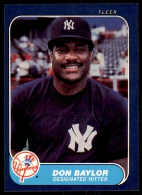 1986 Fleer. Don Baylor . New York Yankees #99 - Image 1 of 2