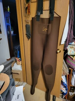 Alaskan Neoprene Fishing Waders Size Smal With Chest Pocket And Boot Foot  Brown - Image 1 of 4