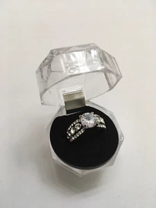 Damen Silber Ring Band Weißer Topas Größe 5 Ring - Bild 1 von 12