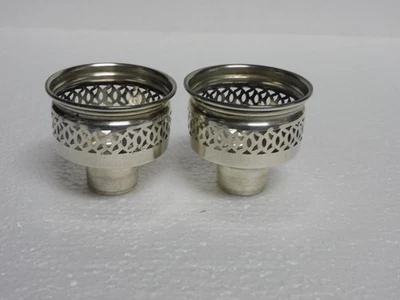 PAR DE SOPORTE ADAPTADOR LÁMPARA HURACÁN VELA PLATA ESTERLINA Foto 1 de 4