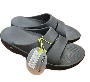 New OOFOS OOahh Luxe Slide Sandal - Black, Size US 9 Mens 11 Womens - Picture 1 of 5