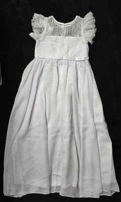 Girls First Holy Communion Dress Sz 8 White Flower Girl Christening Wedding NEW - Image 1 of 4