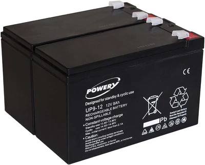 Powery Batteria al Piombo Gel per UPS APC Back-UPS BR1500I 9Ah 12V (sostituisce anche 7,2Ah/