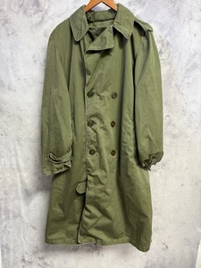 Vintage 50s OG-107 Military Overcoat Trench Jacket Mens Medium Regular - Picture 1 of 10