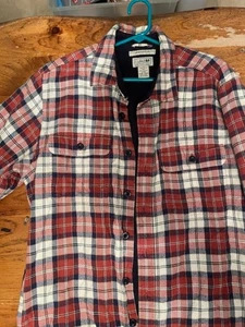 L.L. Bean Fleece gefütterte Flanell Hemdjacke Herren Medium Regular kariert 298189 - Bild 1 von 3