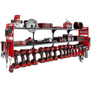 64" Elektrowerkzeug Organizer Wandhalterung, 16 Schlitze, 3-stufiger Bohrer & kabelloses Werkzeug S... - Bild 1 von 7