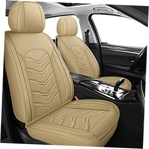 Leather Car Seat Covers 5PCS Full Set, Breathable Leatherette Automotive Seat - Picture 1 of 7