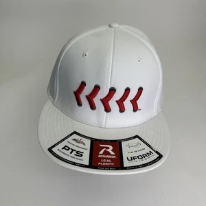 Cappellino da baseball Richardson PTS20 taglia LG-XL bianco/rosso pizzo FlexFit Pulse Fitted - Foto 1 di 4