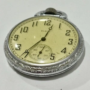 Antique Elgin 387 Model 7 Pocket Watch 1928 Year 16s RUNS & EXCELLENT CASE - Picture 1 of 6