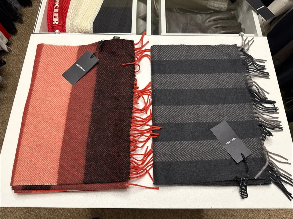 Nordstrom 羊毛羊绒 50/50 冬季围巾 2 件套全新带标签 198 美元 — 第 1/1 张图片