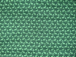 FAYE BURGOS Moose Pine Tree Green Fabric Piece 33" x 47" - Picture 1 of 4