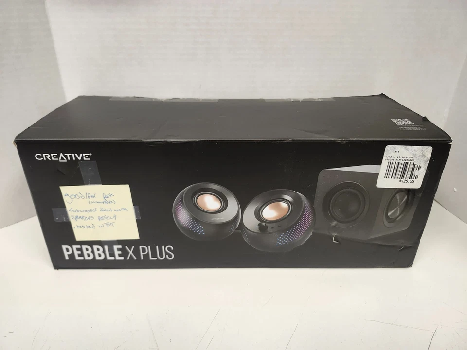 Creative Pebble X Plus USB-C Desktop Speakers, Black   *SUBWOOFER DOESN'T WORK* - Image 1 of 4