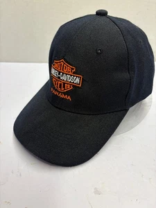 Harley Davidson Mütze schwarz Cap schwarz/orange gesticktes Logo Panama gebraucht - Bild 1 von 5