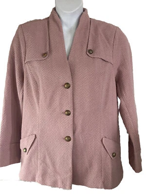 Nuevo Blazer Chaqueta Tejida Joan Rivers XL Milano Fácil Elegancia Rosa Ropa Profesional J364 Foto 1 de 4