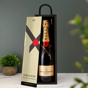 Personalisierte Champagner Wein Geschenkbox individuell bedruckt Geburtstag Weihnachten Valentinstag - Bild 1 von 19
