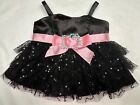 Build A Bear Workshop Hello Kitty Sanrio Tull Bling Black Dress With Pink Ribbon