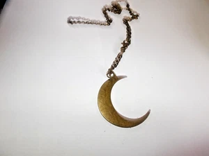 Bronze Half Moon Pendant & 18" Necklace! FREE SHIPPING IN THE USA! - Picture 1 of 2