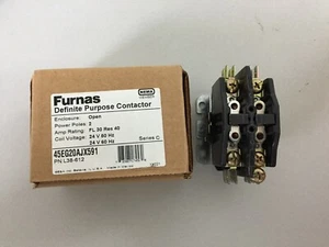 CONTACTOR DE ARRANQUE DE BOBINA FURNAS 45EG20AJX591 2 POLOS 30 AMPERIOS 24 VOLTIOS CONTACTOR - Imagen 1 de 3