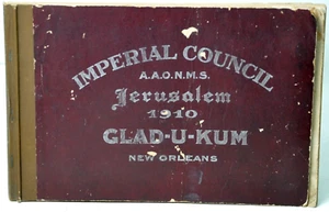 1910 Imperial Council Jerusalem GLAD-U-KUM New Orleans RARE A.A.O.N.M.S. - Picture 1 of 6