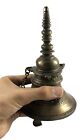 Indian Heritage Ink Pot Handcrafted Brass Pagoda Temple Design Inkwell G67-100