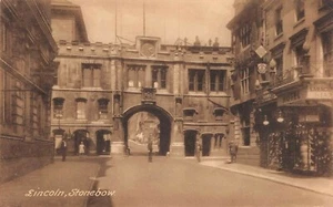 Postal antigua Lincoln Guildhall y Stonebow Lincolnshire Inglaterra O4 - Imagen 1 de 2