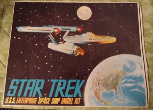 2 tapas de caja modelo vintage Star Trek Enterprise solamente/11 pulgadas por 8/12 pulgadas/AMT - Imagen 1 de 3