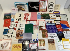Mixed Lot Of 25 Vintage & Modern Single Trivia & Flash Cards: Crafting, Journals - Picture 1 of 5