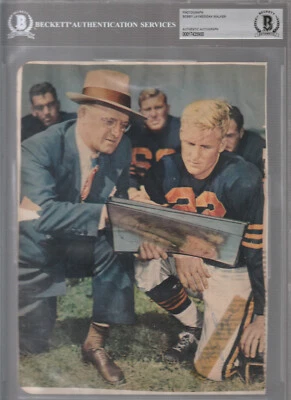 Fotografía de revista firmada por Bobby Layne (d.86) Doak Walker (d.98) HOF BAS Foto 1 de 2