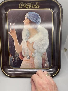 Vintage Coca - Cola 11x14 Metal Serving Tray With Flapper Party Girl - Picture 1 of 4