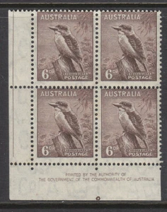 6d KOOKA PERF 15 X 14 MUH/MH GUTTER IMPRINT BLOCK OF 4 BW 203 zg SCARCE! - Foto 1 di 1