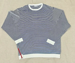 Lacoste Striped Jumper Mens Size 4XL Blue Made In France 100% Cotton F70505 - Picture 1 of 6