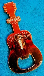 STOCKHOLM VIKING WARRIOR RAVEN BOTTLE OPENER GUITAR MAGNET V16 Hard Rock Cafe - Picture 1 of 1