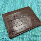 Brown Faux Leather Credit Card Holder Wallet Compact Small Textured 6 Slots