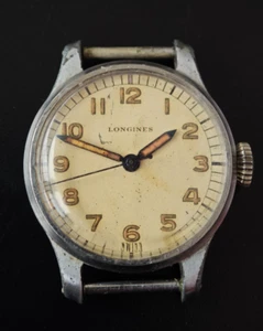 RARE WWII LONGINES 12L 1942-43 NO DH SWISS WW2 Army Vintage Wrist Watch - Picture 1 of 24