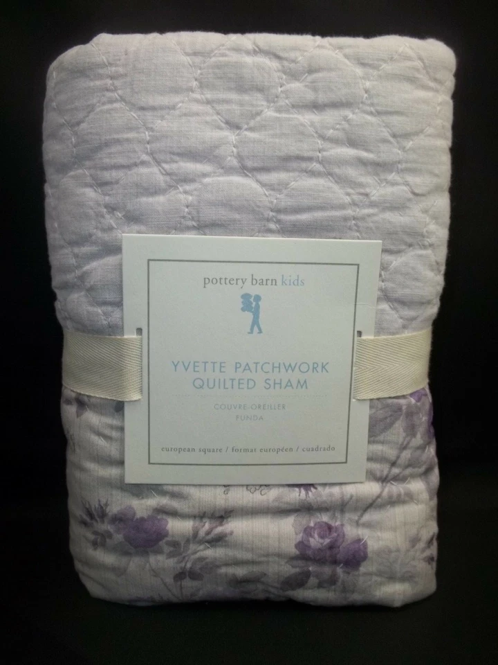 Pottery Barn Kids Keira Paisley Quilted Sham Lavender Purple Euro #1272 - Image 1 of 1