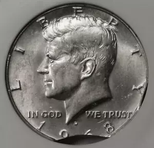 1968 D NGC MS63 Double Clips Silver Kennedy Half Dollar Mint Error Rare Date - Picture 1 of 4
