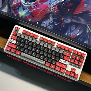 GUNDAM ZAKU PBT Keycaps Set Translucent Buttom For Cherry MX Mechanical Keyboard - Picture 1 of 7