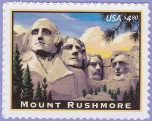 2008 MOUNT RUSHMORE STAMP WASHINGTON JEFFERSON ROOSEVELT LINCOLN NATION MEMORIAL - Picture 1 of 1