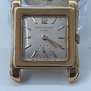 Vintage Rare Patek Philippe Square 30 x 35 mm 18K Yellow Gold Manual Watch 2528