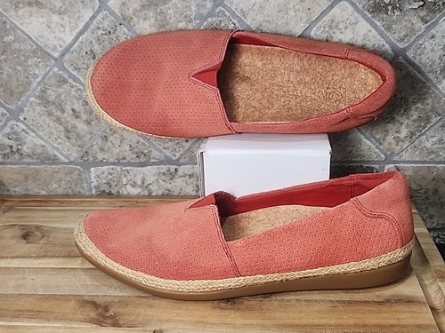 Mocassini Clarks Collection Danelly Sky camoscio casual donna taglia 9 W spenco