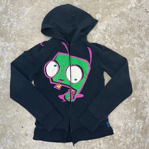 Vintage Invader Zim Hoodie Juniors S 2007 Nickelodeon Mighty Fine BROKEN ZIPPER - Picture 1 of 11